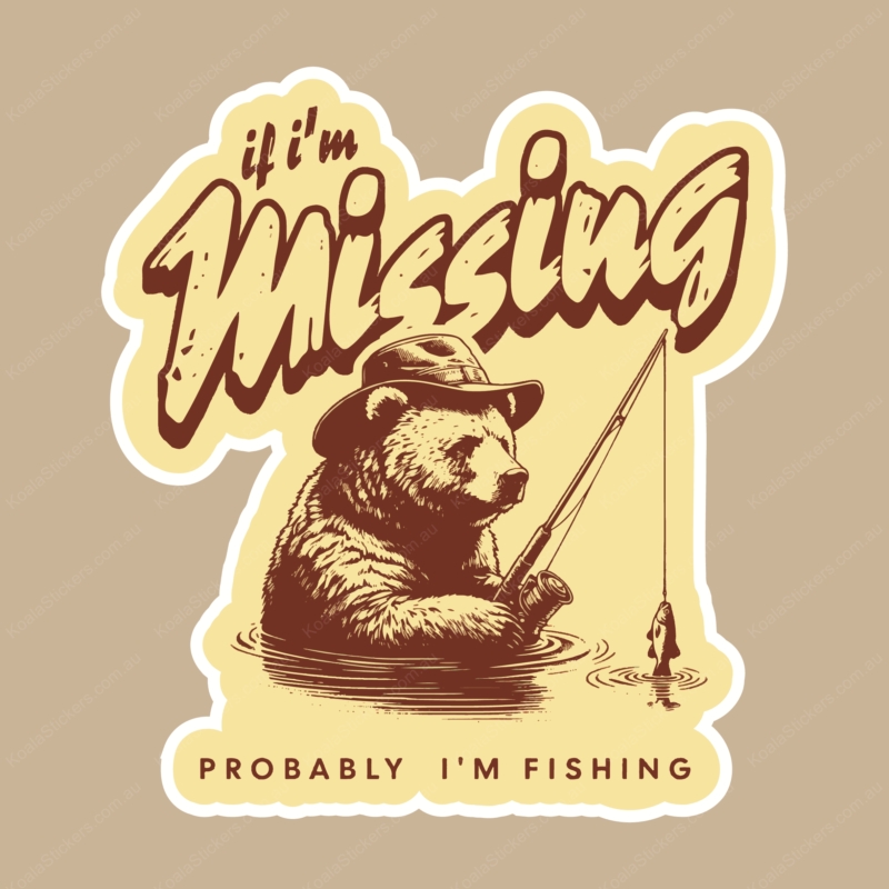 Koala Stickers: I am Fishing