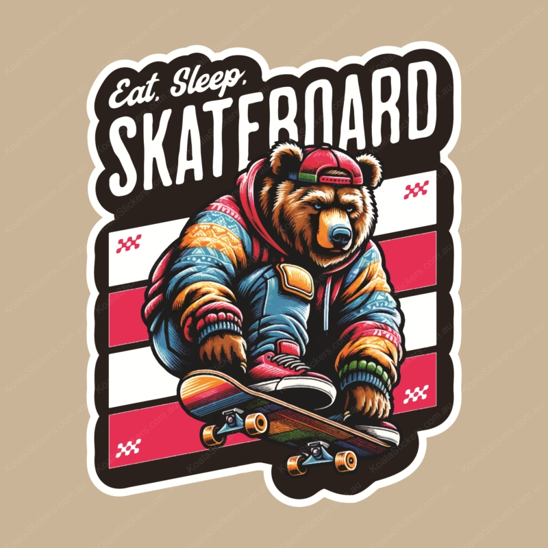 Koala Stickers: Skateboard