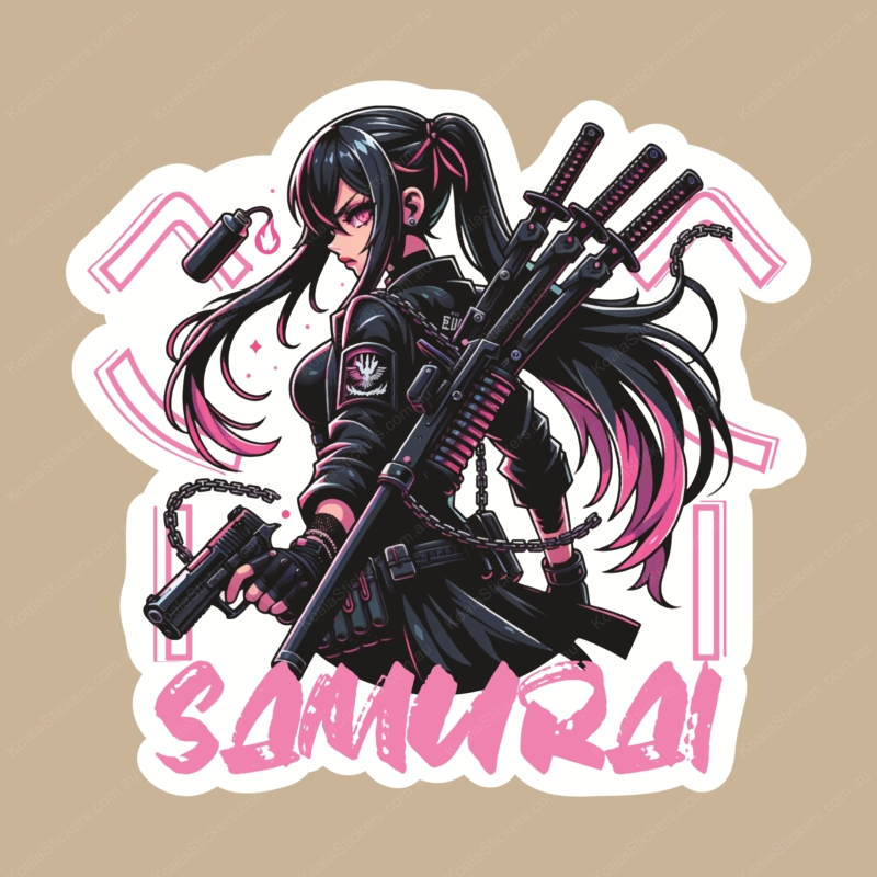 Koala Stickers: Samurai Girl