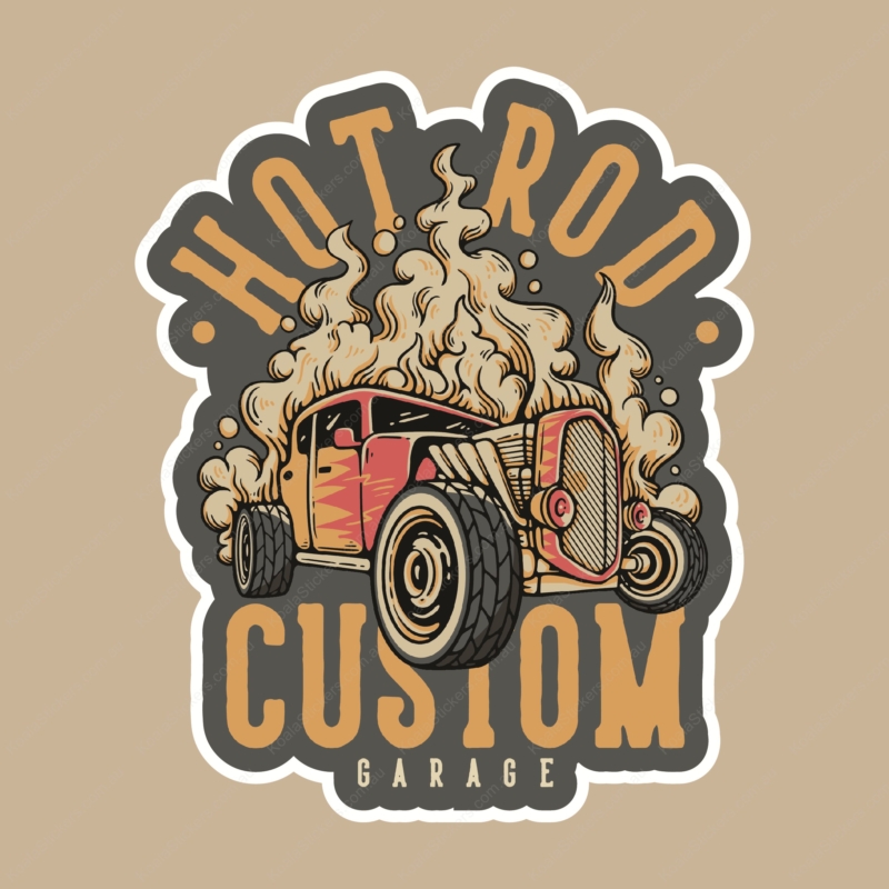 Koala Stickers: Hot Rod