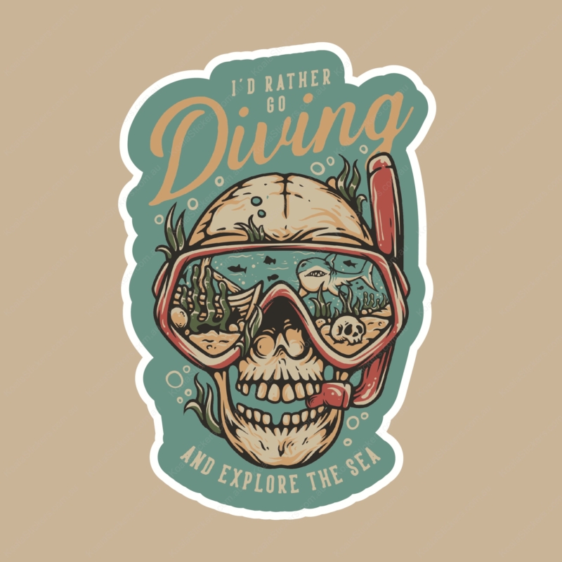 Koala Stickers: Go Diving Sticker