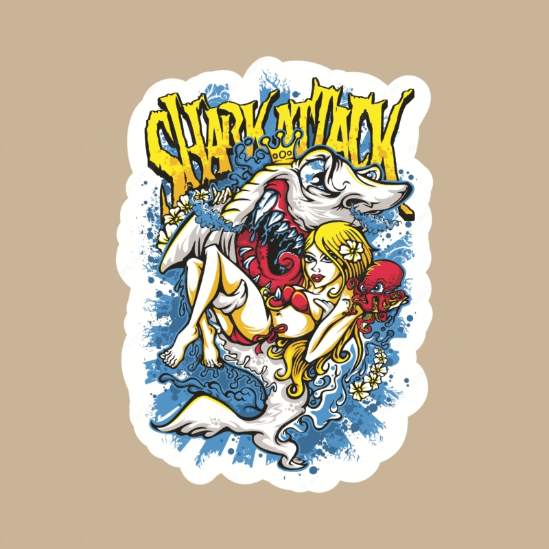 Koala Stickers: Shark Attack Sticker