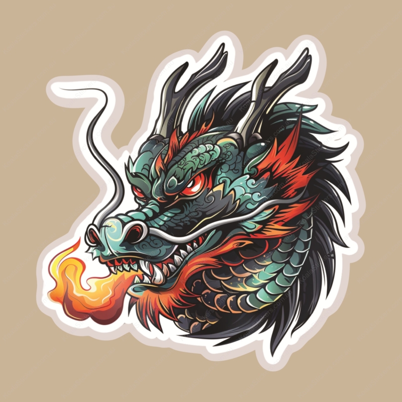 Koala Stickers: Flame Serpent Sticker