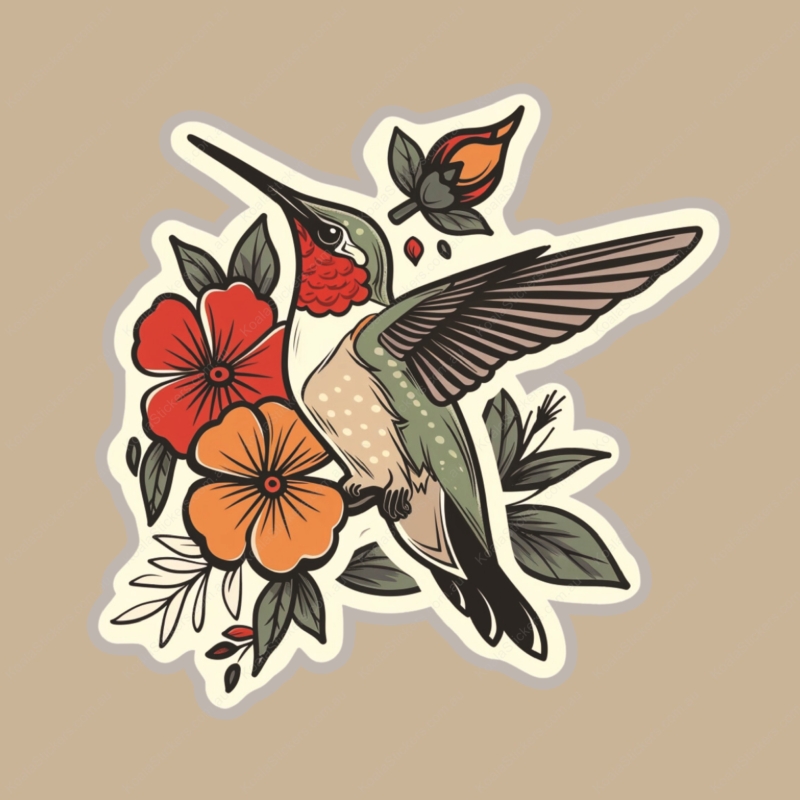 Koala Stickers: Blossom Hummer Sticker