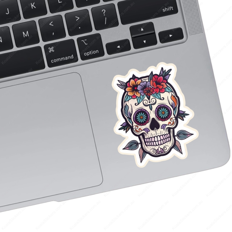 Koala Stickers: Floral Skull Sticker - Image 2