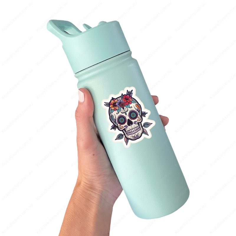 Koala Stickers: Floral Skull Sticker - Image 4
