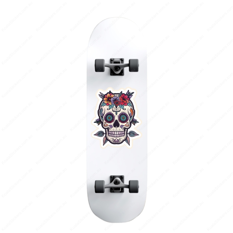 Koala Stickers: Floral Skull Sticker - Image 6