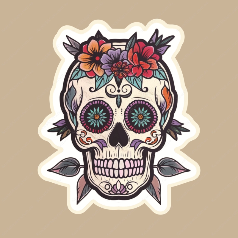 Koala Stickers: Floral Skull Sticker