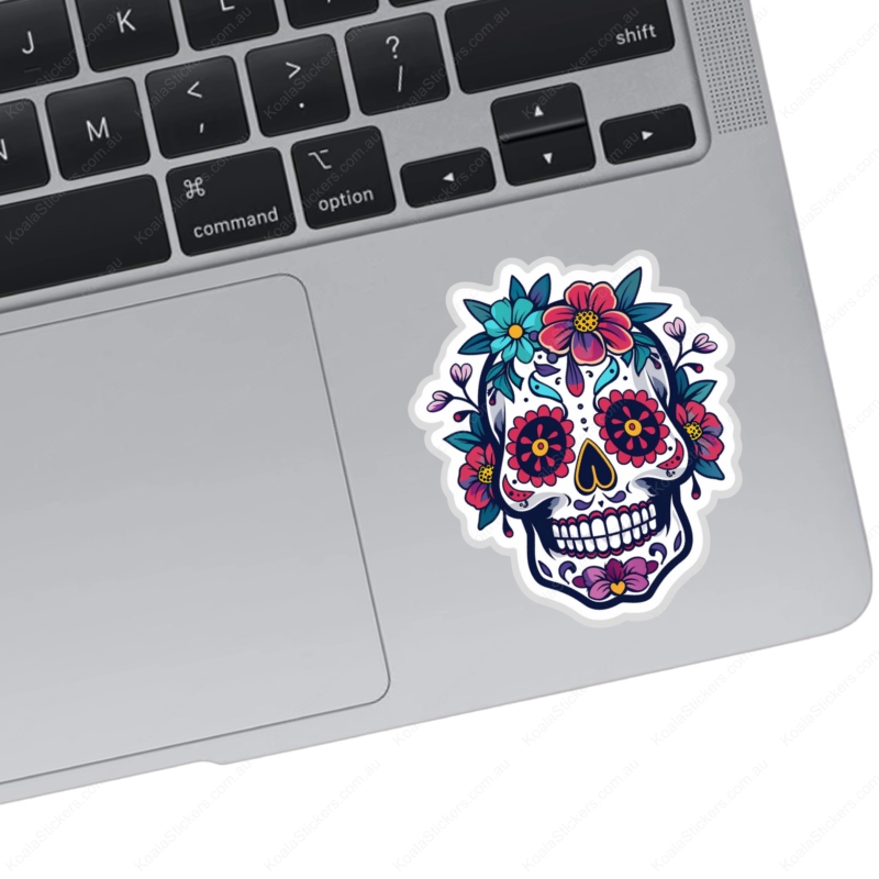 Koala Stickers: Floral Skull Sticker - Image 2