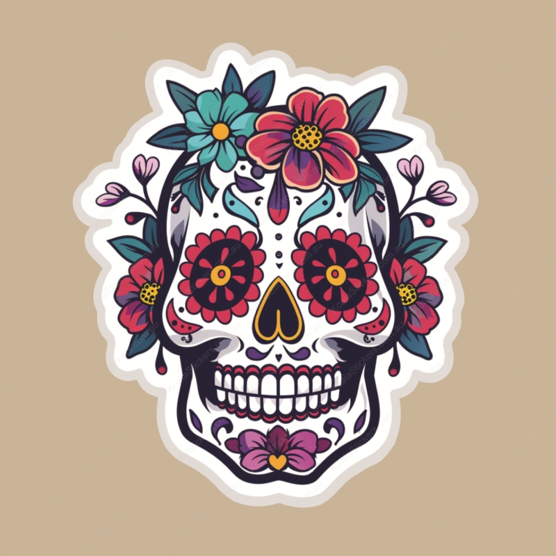 Koala Stickers: Floral Skull Sticker