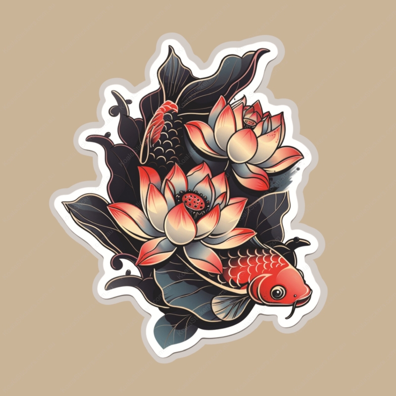 Koala Stickers: Lotus Koi Sticker