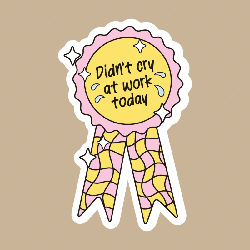 Koala Stickers: Crying at Work Sticker