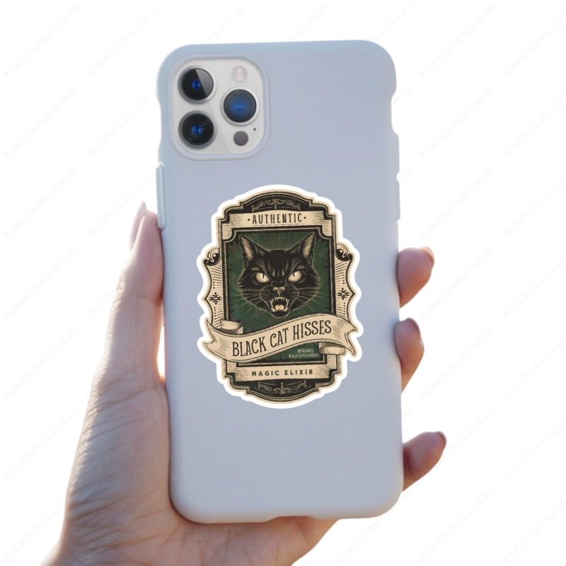 Koala Stickers: Black Cat Hisses Potion Sticker - Image 3