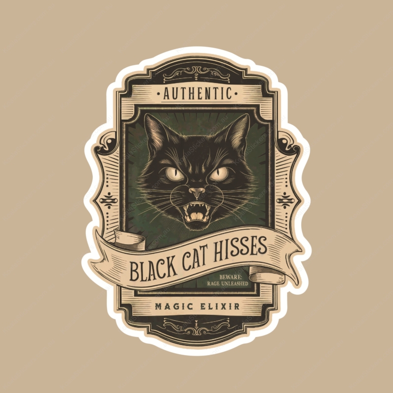 Koala Stickers: Black Cat Hisses Potion Sticker